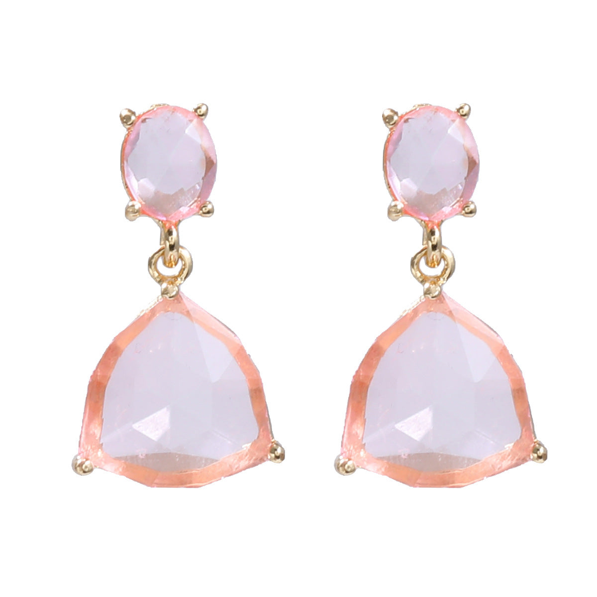 Wholesale Colored Diamond Triangle Fashion Earrings